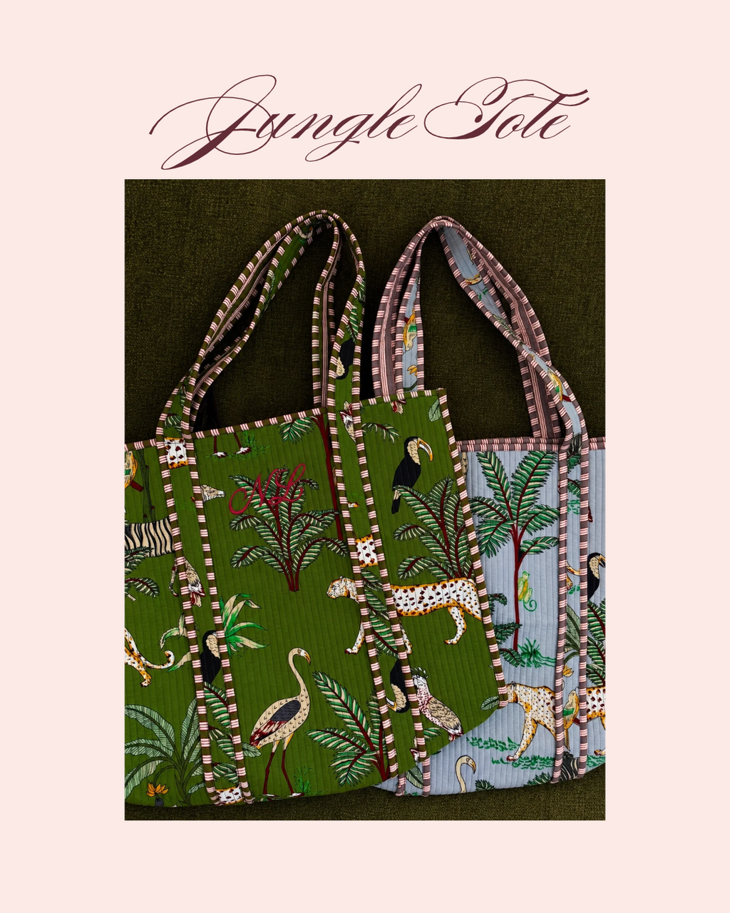 Pre-Order Monogrammed Jungle Tote
