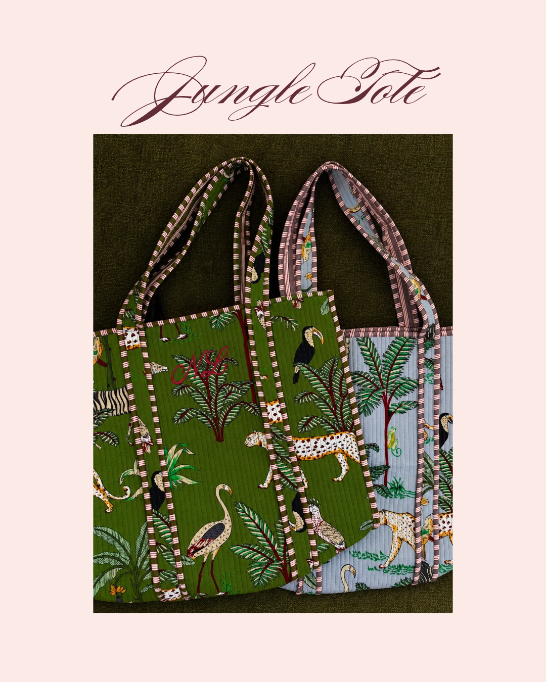 Pre-Order Monogrammed Jungle Tote